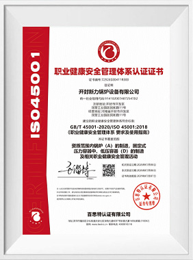 职业健康安全治理系统认证证书